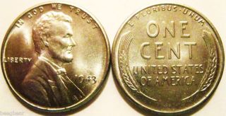 1943 zinc penny in 1940 49