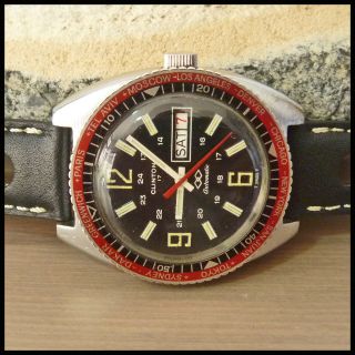 1960s CLINTON Swiss Vintage Diver Aviator Military Watch Automatic 