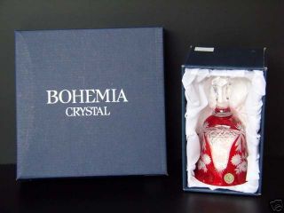 Bohemian/Czech Hand Cut Crystal Bell Red