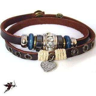   bracelet heart wristband hemp bling rhinestone handcraft artisan