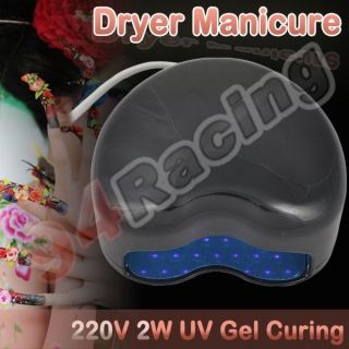   2W Nail Art LED Lamp UV Gel Curing Dryer Manicure Heart Shape Black