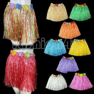 Adult & Kids Hawaiian Artificial Grass Skirt Hula Luau Fancy Dress 