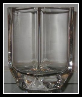 Rare Signed Kosta Art Deco Heavy Cut Crystal Vase