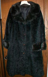 Vintage Ladies Faux Poodle Fur Long Coat size unknown