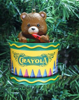   Crayola Bear Crayons Xmas Oranment 1992 Tin Box Collect Binney Smith