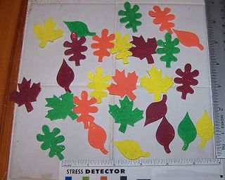 Lot of 25 LEAF Leaves ThanksGiving FALL Mixed Colors FOAM Shapes