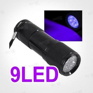 UV Ultra Violet Blacklight 9 LED Flashlight Torch Light