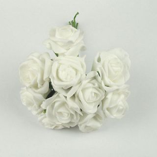   Artificial Medium Foam Roses Wedding Flowers 19 Colours Fake Silk