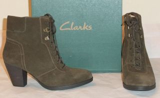 CLARKS Fox Hamilton Brown Suede Leather Ankle Boot Size 8 NIB $130