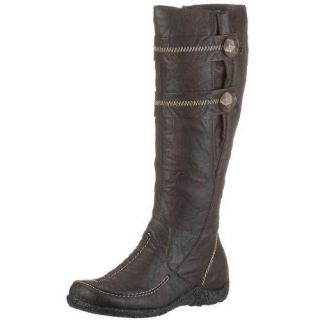 Womens Rieker 79970 26 Astrid Brown Long Boots with Button Detail
