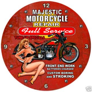 Majestic Motorcycles metal clock auto/garage/sh​op