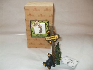 NEW IN THE BOX RETIRED BEARFOOTS MINI BEARS WITH SIGN BEAR LAKE 