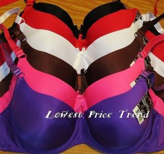 BRAS BR9525PD LOT PLAIN FULL CUP UNDERWIRE 34D BOW AT CENTER FRONT