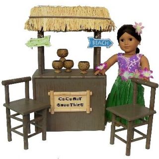 NEW 18 DOLL FURNITURE SHAVE ICE COCONUT SMOOTHIE STAND FOR AMERICAN 