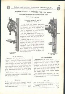 1913 ad Silvers Automatic Hand Feed Post Drills Buffalo Quick Action