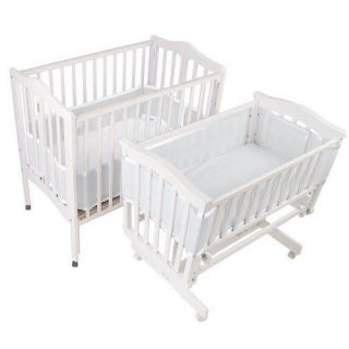 BreathableBaby Breathable Bumper for Portable and Cradle Cribs, White