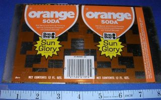 Vintage STOP & SHOP ORANGE Soda Pop Beverage flat tin metal can blank 