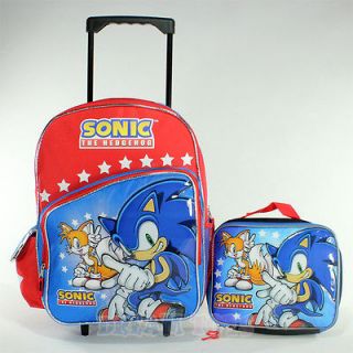   Hedgehog and Tails Roller Backpack and Lunch Set Rolling Boys Wheeled