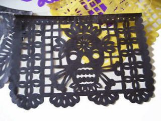 AUTHENTIC MEXICAN DAY OF THE DEAD PAPEL PICADO BANNER LENGTH 13FT 10 