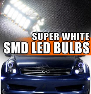   White H11/H8/H9 102x SMD LED Backup/Reverse Tail Light Lamp Bulbs Pair