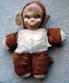 Vintage GUND Monki Monkey 10 Plush Stuffed Animal Figure Rubber Face
