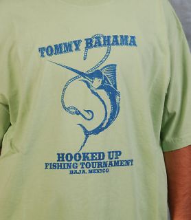New Tommy Bahama Fishing Tournament Lt. Green T Shirt