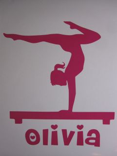 Personalized GYMNASTICS window decal sticker choose from 23 COLORS 