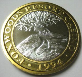 1994 FOXWOODS RESORT CASINO .999 PURE SILVER Coin w/ FOX, State of 