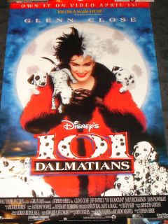 Walt Disneys 101 Dalmatians video release Childrens Movie Poster 