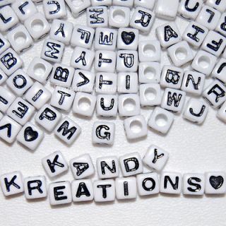 160 6mm CUBE alpha alphabet Glossy letter pony beads for kandi name 