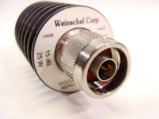 Weinschel Corp 33 15 43 Medium Power Fixed Coaxial Attenuator 15dB 25W 