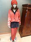 Barbara Speer lagenlook soft mohair mix coral red marl short boxy 