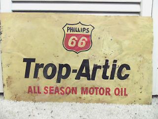 Vintage Trop Artic Motor Oil Phillips 66 RUSTIC Sign Gas Station 