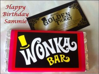 A4 WONKA BAR AND TICKET EDIBLE ICING BIRTHDAY CAKE TOPPER
