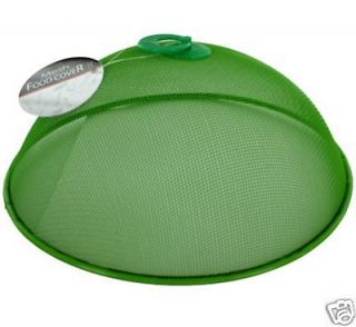MESH FOOD COVER DOME 10¾ x 3¾ PICNIC BBQ CAMPING BLUE GREEN RED 