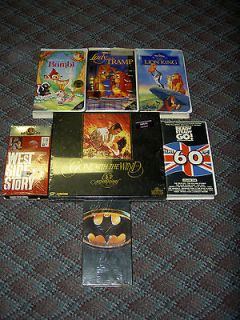 VHS Lot of 10 Movies Disney, Gone With the Wind + More