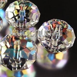 Wholesale Clear Crystal Gem AB+ Faceted Rondelle Spacer Loose Bead 4/6 