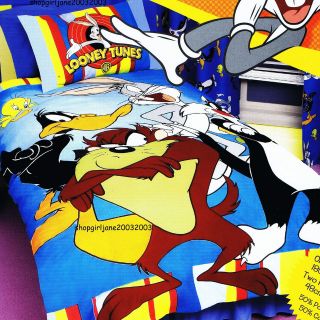 Bugs Tweety Taz   Double/Full Bed Quilt Doona Duvet Cover and matching 