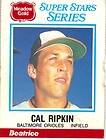 1986 Meadow Gold Stat Back Card Cal Ripken (Ripkin) & Ryne Sandberg 