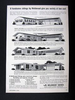 Weldwood Sidings Lap Board Batten Striated & Panel Siding 1959 Ad 