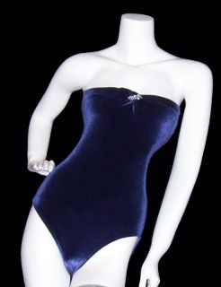 Pageant Swimsuit NWOT by Lady M sz Small Strapless navy velvet 