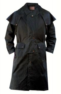 Outback Oilskin Duster   Black & Brown   Several Sizes