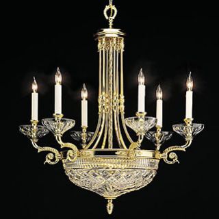 Waterford Beaumont Polished Brass Six Arm Chandelier