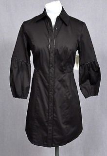 ETCETERA BLACK STRETCH COTTON TUNIC LENGTH SHIRT DRESS Size 10 KITT 