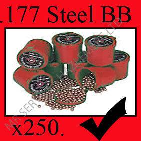 250 X 177 BB STEEL BBs PELLETS AIR RIFLE PISTOL 4.5mm