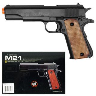  Black Metal Heavy Airsoft Pistol Gun 255fps +100 BB Air Soft M21