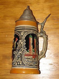 German Beer Stein w/Lid   Marked Germany Approx 7 3/4