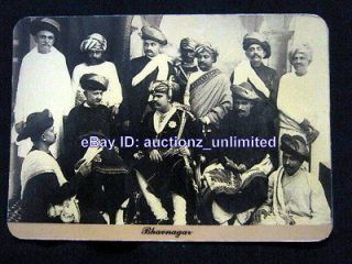 Maharaja, Noble men and Common Men of Bhavnagar, India Postcard Rare 