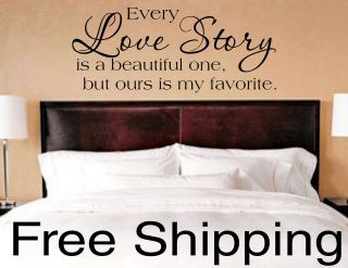 EVERY LOVE STORY IS BEAUTIFUL vinyl lettering wall decal sticker home 