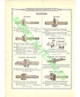 1899 Antique Stanley Marking Mortise Gauge Catalog AD